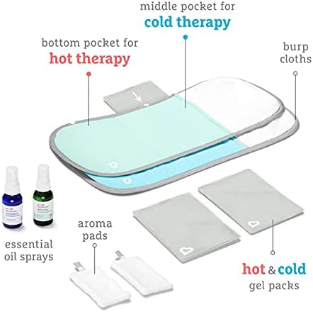 Munchkin® Theraburpee with Essential Oils: Colic & Fever Rescue Kit + with Hot & Cold Therapy Burp Cloths & Aromatherapy