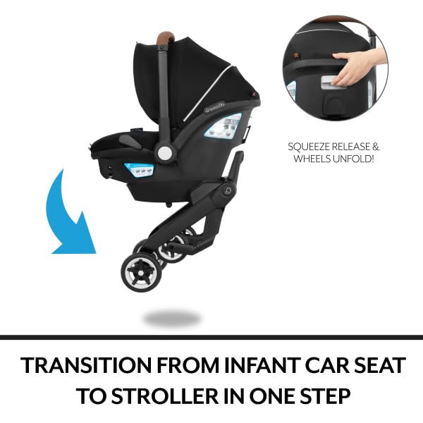 Evenflo Shyft DualRide Infant Car Seat Stroller Combo w Carryall Storage & Extended Canopy (Onyx)