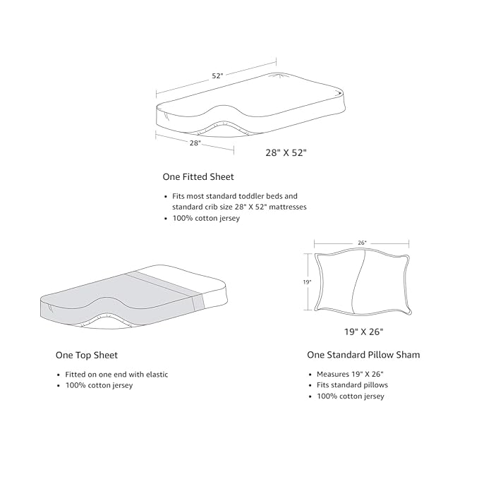 American Baby Company 28" x 52" 100% Natural Cotton Jersey Knit Toddler/Crib Sheet Set – 3-Piece Soft & Breathable Crib/Toddler Bedding Set, Celery, for Girls and Boys