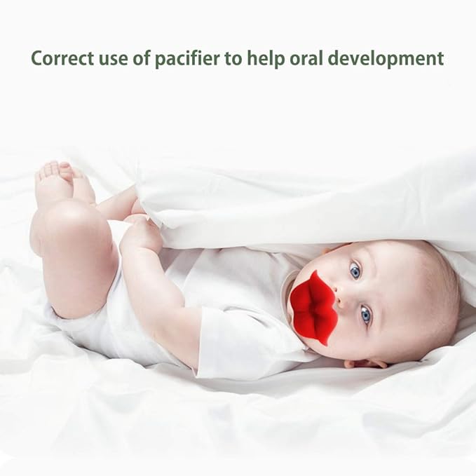 YAPROMO Funny Baby Pacifiers, 3 Pcs Lips Pacifiers for Babies 0-18 Months, Pink Lips Binky, Pacifier Gifts for Newborns,Infants, Toddlers,Baby Girl