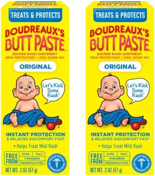 Boudreaux's Butt Paste Diaper Rash Ointment Original 2 oz (Pack of 2)