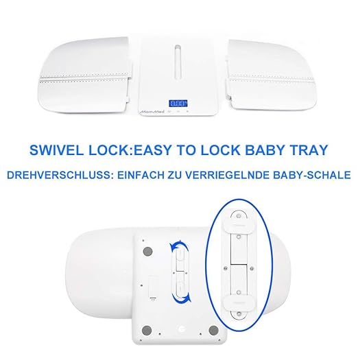 MomMed Baby Scale, Multi-Function Toddler Scale, Baby Scale Digital, Pet Scale, Infant Scale with Hold Function, Blue Backlight, Weight and Height Track