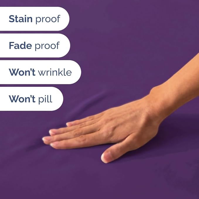 RV Short Queen Sheet Set 60 X 75 - 4 Piece RV Short Queen Bed Sheets - Soft, Breathable & Cooling - Designed for Bunks, Trailers and Campers - Fits 8” to 12" Mattress - Hotel Luxury Bedding - Purple