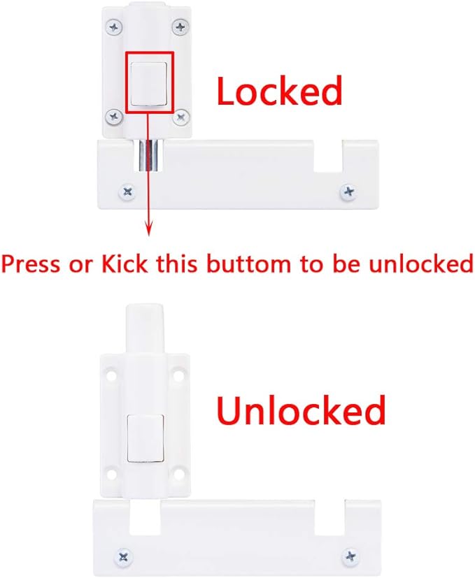 Patio Sliding Door Security Foot Lock Kick Lock, Fits on Top Rail-Childproof Patio Door Guardian-or Bottom Rail-Foot Operated-Keep Your Family Safe and Secure (2 Set)