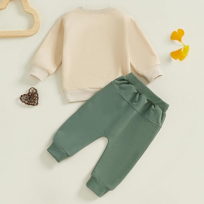 Infant Baby Boy Fall Clothes Set Funny Letter Sweatshirt Pant Outfit Toddler Winter Clothes 6 12 18 Months 2T 3T