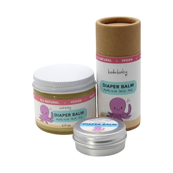 Diaper Balm by Balm Baby – Natural Diaper Rash Cream & Multipurpose Baby Skin Ointment with Calendula, Vegan - Soothing, Healing, Moisturizing – Newborn Cradle Cap (2-Pack)
