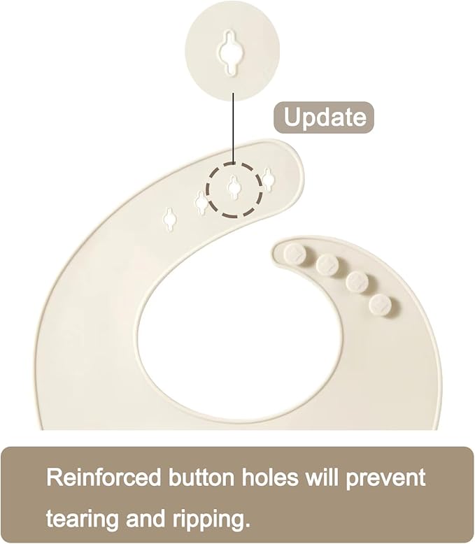 PandaEar Set of 3 Silicone Baby Bibs Waterproof, Soft, Unisex, 10-72 Months