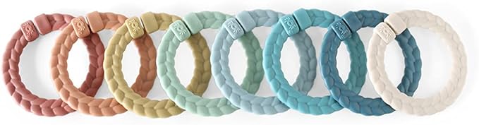 Itzy Ritzy Linking Ring Set; Set of 8 Braided, Rainbow-Colored Versatile Linking Rings; Attach to Baby's Car Seat, Stroller & Activity Gym to Keep Toys Nearby; Rainbow