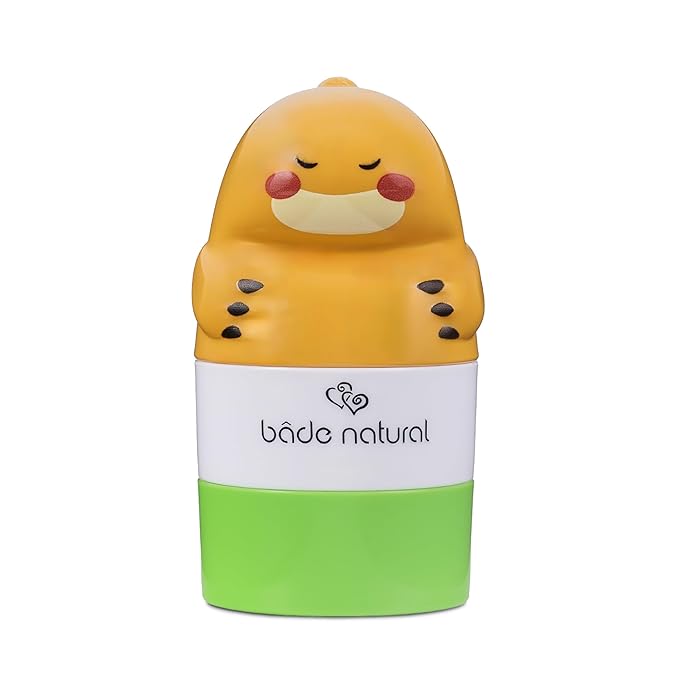 Bade Natural Refillable Dinosaur-Shaped Sunscreen Applicator for Kids – 3.7 fl oz - Roll-On Bottle – Empty, Reusable Dispenser for SPF Lotion – Soft Applicator Tip, Travel-Friendly