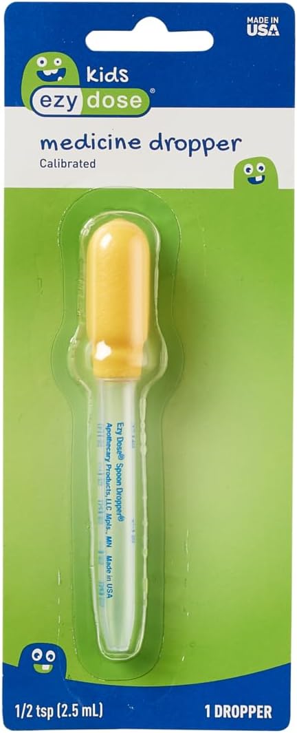 EZY DOSE Kids Oral Liquid Medicine Dropper, For Baby & Toddler, 2.5mL/0.5 TSP Capacity, Calibrated, Easy to Use with Precise Dosing, Color May Vary, BPA Free