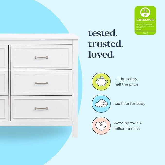 Davinci Charlie 6-Drawer Double Dresser in White