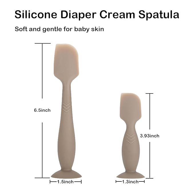 2 Pack Baby Diaper Cream Spatula - Baby Diaper Rash Cream Applicator for Butt Paste Diaper Creams - Diaper Cream Brush for Newborn Essentials (Brown)