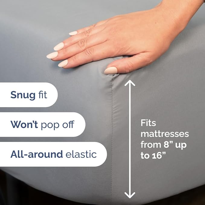 Full XL Size 4 Piece Sheet Set - Comfy Breathable & Cooling Bed Sheets Set - Hotel Luxury Bedding for Women, Men, Kids, Teens, Boys & Girls - Deep Pockets, Soft, Wrinkle Free - Oeko-Tex - Steel Blue