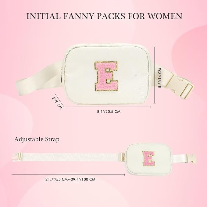 YOOLIFE Birthday Gifts for 3 4 5 6 7 8 9 10 Year Old Girl, Monogrammed Belt Bag Crossbody Bag Fanny Pack Girls Purse, Gifts for Girls Kids Daughter, Beige S