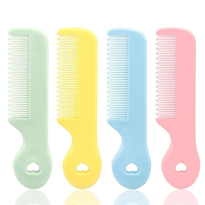 4 Pack Baby Hair Comb for Newborn, Round Colorful Tip Bristles Cute Comb Grooming for Sensitive Scalp Skin for Infant, Toddler, Kids Grooming, Healthcare Kit, Baby and Child Care Products