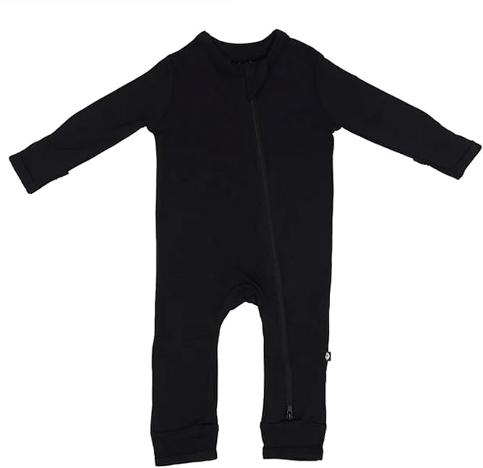 KYTE BABY Soft Bamboo Rayon Rompers, Zipper Closure, 0-24 Months (3-6 Months, Midnight)