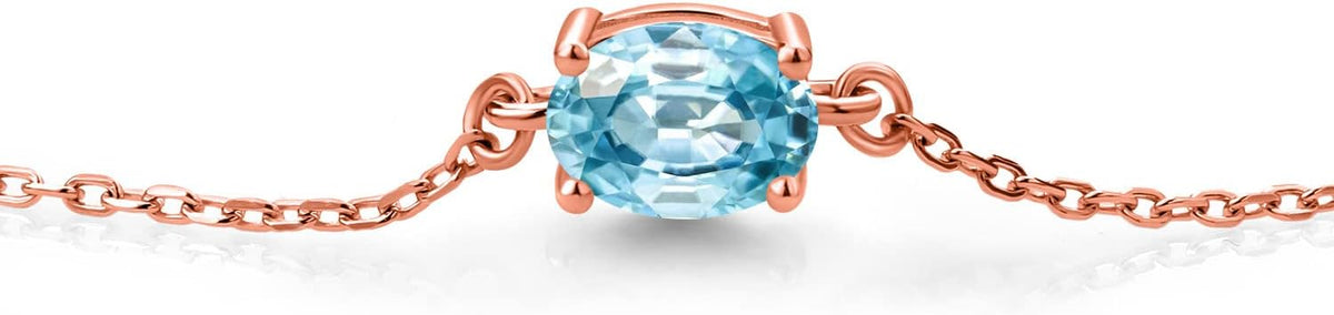 Gem Stone King 7X5MM Oval Gemstone Birthstone Solitaire Bracelet For Women | 925 Sterling Silver | Adjustable Bolo Bracelet For Women | Fine Jewelry Gifts for Her Mom Wife