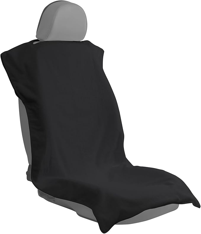 Car Seat Towel Covers Front Seats Protector for Gym and Workout, Automotive Washable Driver Cars Seat Sweat Cover for Dog, Compatible with Tesla Model Y Juniper/3/X/S (Fleece Black, 1Pcs)