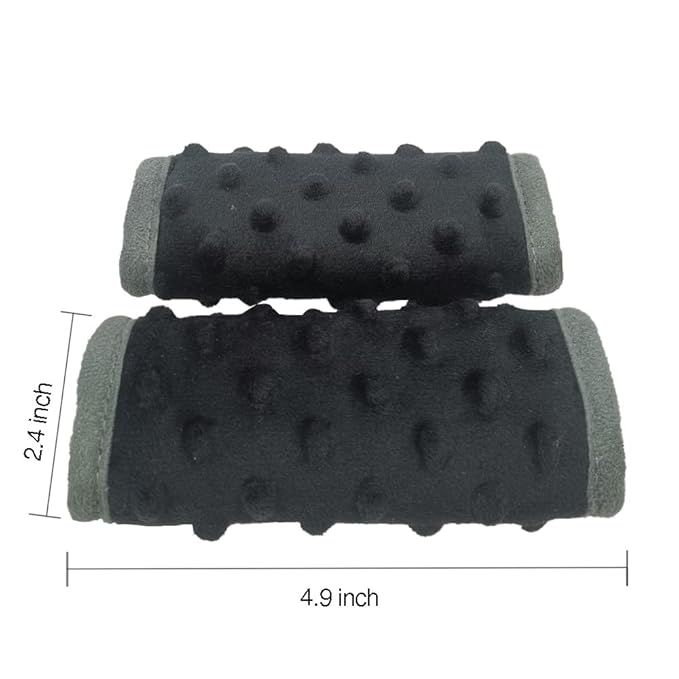 car seat Strap Cover for Baby, seat Belt Cover Cushion, Belt Pads fit Baby Carrier/Pushchair/Stroller, Cozy Peace Dotted Minky, Solid Black