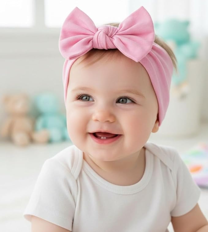 Baby Girl Headbands-Infant,Toddler Cotton Handmade Hairbands with Bows Child Hair Accessories