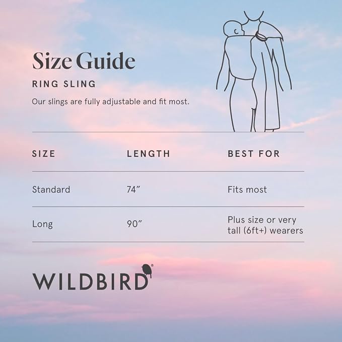 WildBird - Ring Sling Baby Carrier - 0-36 Months (up to 35 lbs) - Standard (74") Desert Lark & Bronze Ring - Front, Hip or Back Carry - Adjustable Fit - Natural Linen - Baby Essentials - New Mom Gifts