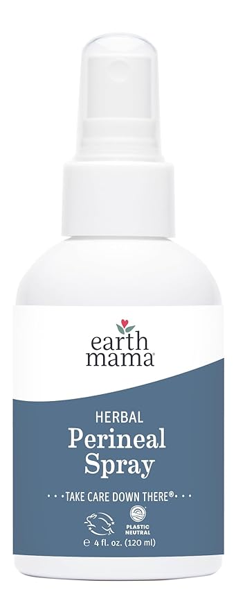 Earth Mama Herbal Perineal Spray | Safe for Pregnancy and Postpartum Recovery, Witch Hazel Natural Cooling Spray For After Birth Feminine Care Essentials, No Benzocaine or Butane, 4-Fluid Ounce