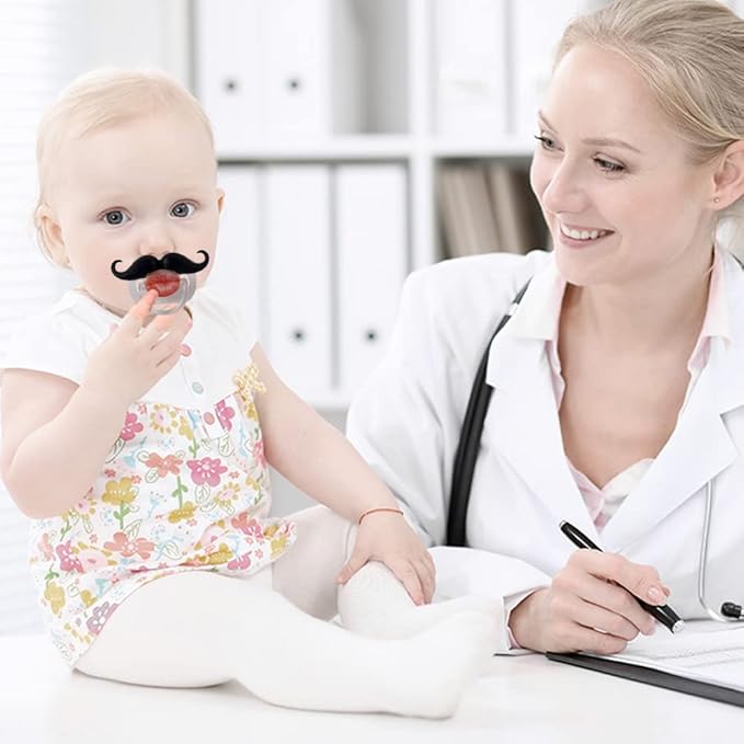 Mustache Pcifiers for Babies 0-6 Months, Newborn Mustache Pacifier,Pacifier with MustacheTeeth Binky,Gift Pacifiers for Boys and Girls (Colors-03)
