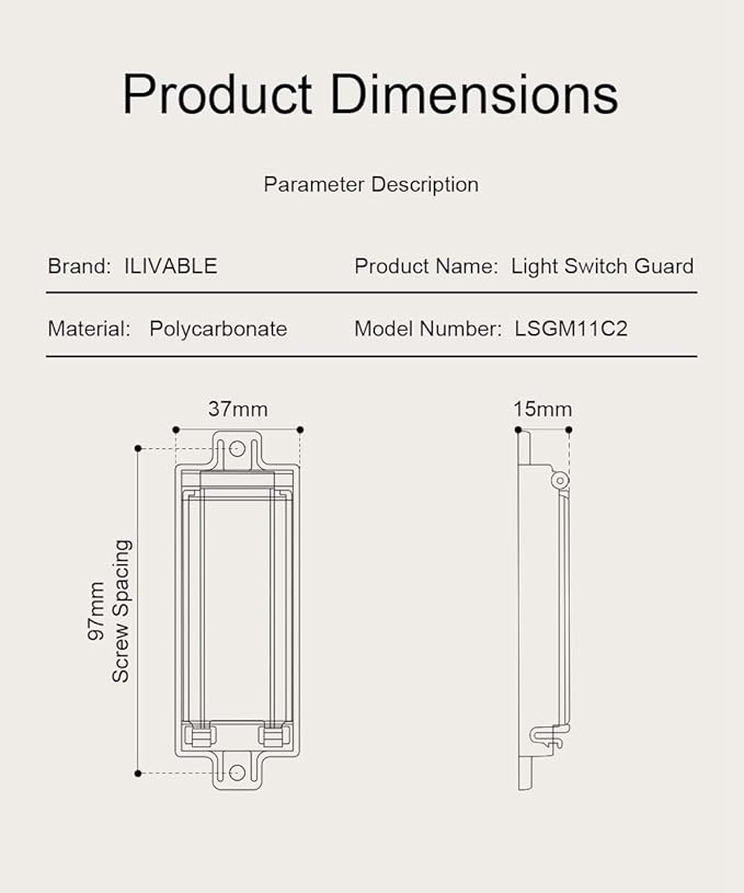 Light Switch Guard, ILIVABLE Child Proof Rocker Switch Plate Cover Prevents Kids or Accidental Turned On/Off Switch While Allowing Access (Clear, 4 Pack)