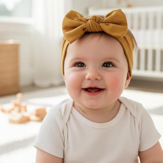 Baby Girl Headbands-Infant,Toddler Cotton Handmade Hairbands with Bows Child Hair Accessories