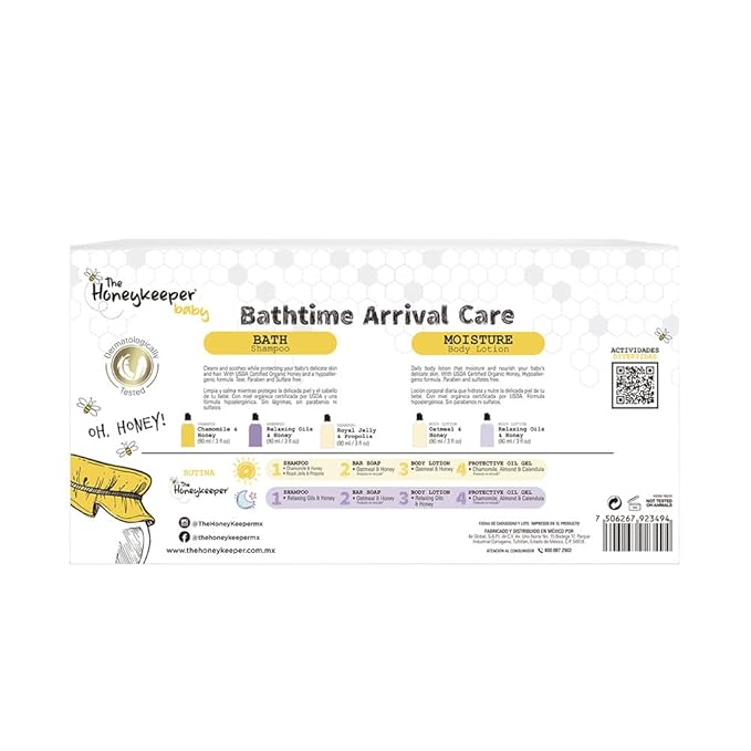 5 pack BATHTIME ARRIVAL CARE THE HONEYKEEPER BABY MIXED 450ml
