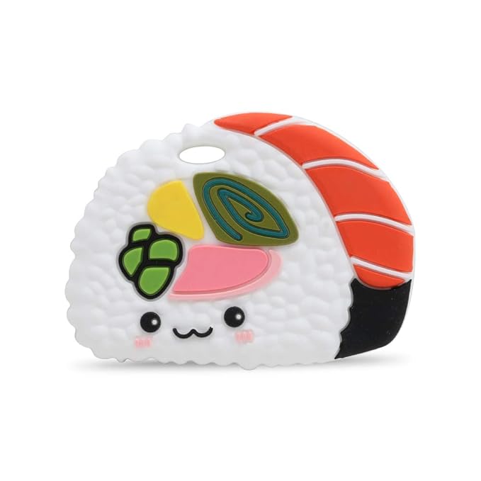 Baby Silicone Teether,Sensory Chew Toys,BPA Free Soft and Effective Infant Teething Pain Relief Toys,Freezer Safe,Food Grade Silicone,Best Shower Gift for Boys and Girls (Sushi)