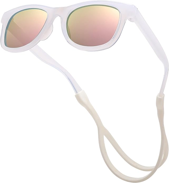 COASION Bendable Flexible Polarized Newborn Baby Sunglasses with Silicon Strap for Infant Boys Girls Age 0-12 Months CA9042