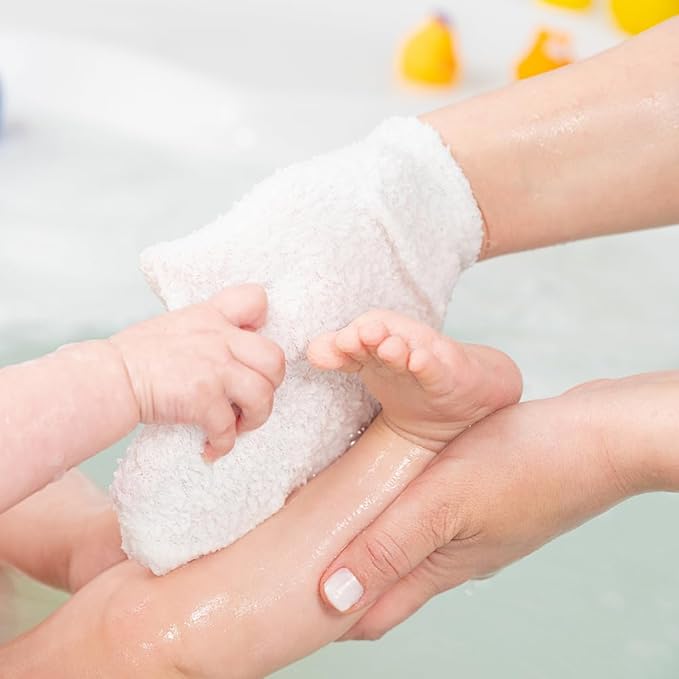 Hypoallergenic Natural Baby Sponge & Wash Cloth Set for Bath — Ultra-Soft, Gentle, Safe for Newborns, Infants & Sensitive Skin