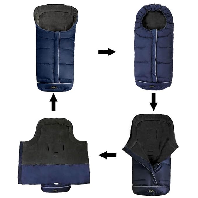 CozyMe Stroller footmuff, 3-in-1 Winter Baby Bunting Bag, Water Resistant Stroller Blanket Bunging Bag,Multi Purpose Fleece Lined Warm Hooded Sleeping Bag for Baby Winter Stroller Cover,6-36M