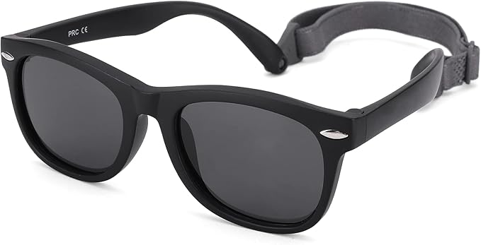 Polarized Baby Sunglasses with Strap - Unbreakable Flexible Infant Sunglasses for Toddlers Age 0-24 Months