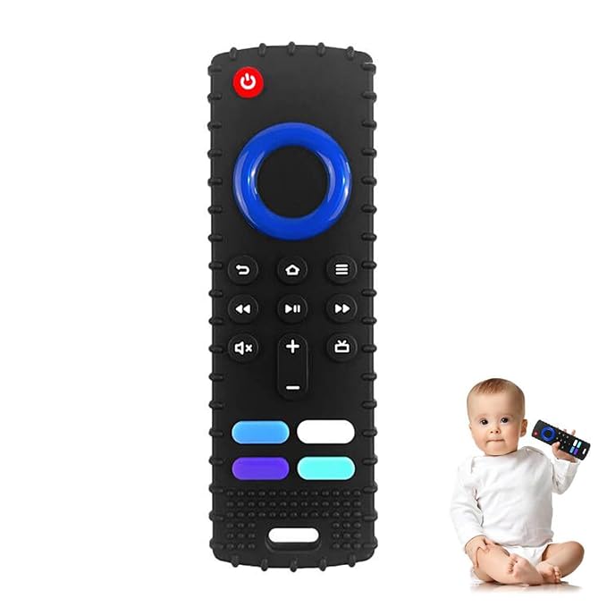 YAPROMO Baby Teething Toys,Reomte Teether Toys, Silicone Chew Toy for Babies 18+ Months, Remote Control Shape Teething Toys, Early Educational Toy BPA Free & Refrigerator Safe