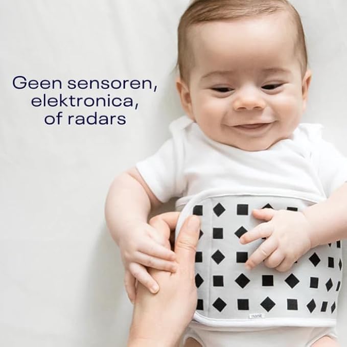 Nanit Breathing Wear Band - 100% Cotton, Works with Nanit Pro Baby Monitor to Track Breathing Motion Sensor-Free, Fits Newborns and Infants