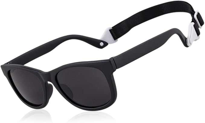 MAXJULI Baby Infant Sunglasses Safe, Soft, With Adjustable Strap 0-24 Months BPA Free 7002