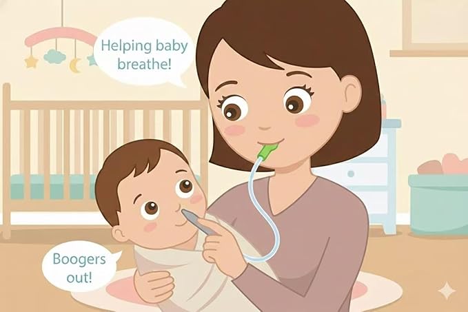 Nasal Aspirator for Baby with 20 Hygiene Filters Nose Sucker, Reusable Infant Nose Cleaner, Easy to Use and Clean, Custom-Sized for Newborns-Portable for Both Travel and Home Use-Purple