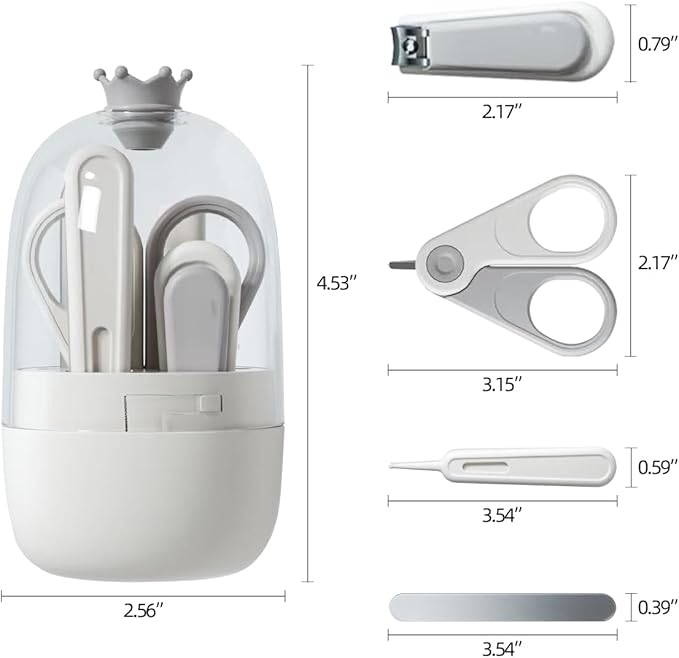 Baby Nail Kit, 4-in-1 Newborn Baby Nail Kit with Safety Lock,and Baby Manicure Kit and Pedicure Care Kit for Newborn,Toddler,Infant,Baby Nail Clippers,Baby Scissors,Tweezers,Nail File
