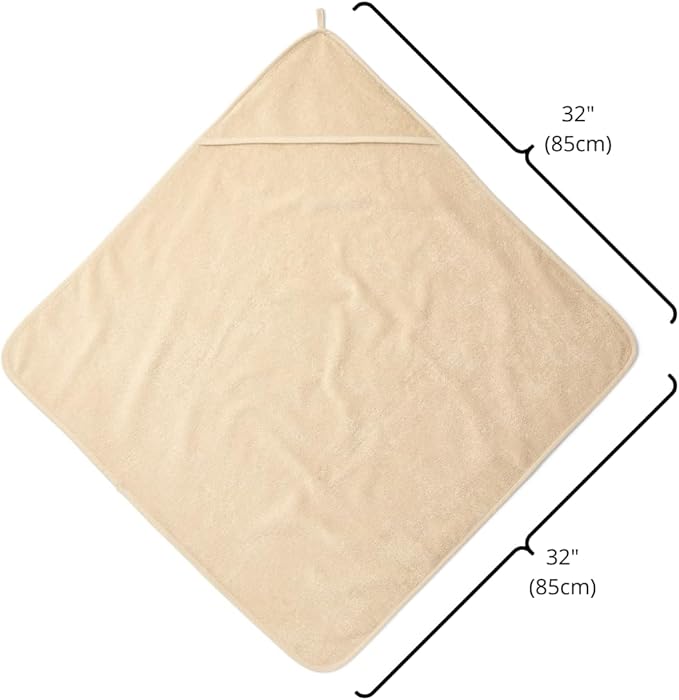 Baby Hooded Towel – Organic Cotton Baby Bath Towels – Baby Towels, Baby Bath Towels for Baby Boy, Baby Girl, 32" x 32" Super-Soft and Absorbent Baby Towels for Newborn (Fog)