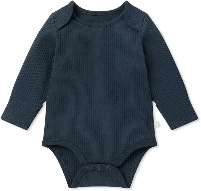 MORI Baby Unisex Long Sleeve Bodysuit Viscose from Bamboo and Organic Cotton - Comfortable Toddler Romper for Boys and Girls