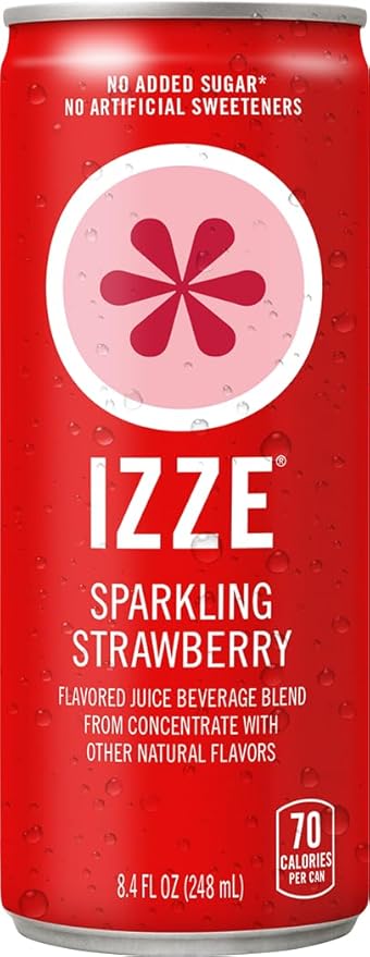 IZZE Sparkling Water Juice Beverage Blend, Dawn Variety Pack, Mango, Clementine, Strawberry, Pomegranate, No Sugar Added, 8.4 FL OZ, 24 Cans (Pack of 2)