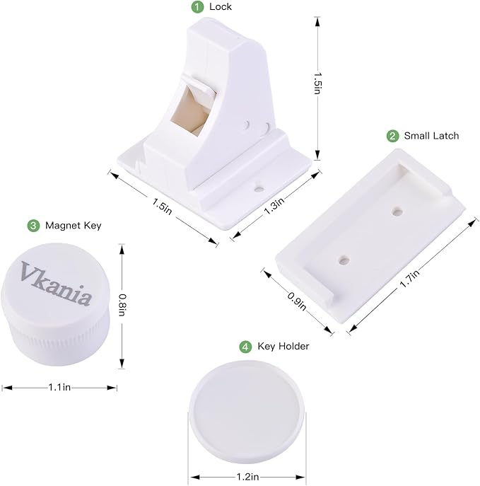 20-Pack Magnetic Child Safety Locks for Cabinets & Drawers - Baby Proofing Adhesive Lock, No Drill Easy Installation with 2 Keys (20 Locks + 2 Keys)