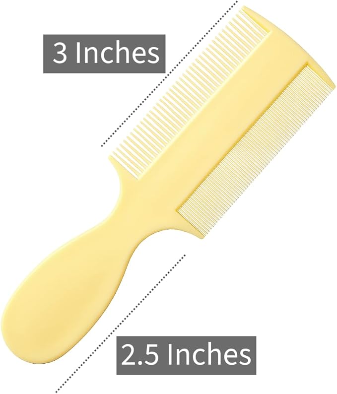 Vakly Fine Tooth Baby Comb [3 Pack] – Double-Sided Infant Hair Extra Fine Detangling Comb with Handle for Cradle Cap, Dandruff & Lice – Gentle Rounded Teeth for Newborns, Babies, Toddlers & Adults
