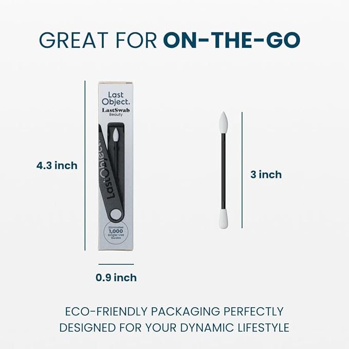 LastSwab® Reusable Cotton Swabs for Gentle and Eco-Friendly Beauty Routines - The Sustainable Alternative to Single-Use Q Tips - Zero Waste & Easy to Clean - Comes with a Convenient Travel Case Holder