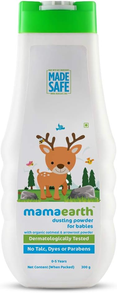 Mamaearth Dusting Powder for Babies | with Organic Oatmeal & Arrowroot | Talc-Free Baby Powder | for Diaper Rash, Sweat or Dry & Irritated Skin | 10.58 Oz/300g