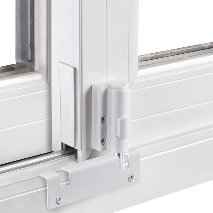 Patio Sliding Door Security Foot Lock Kick Lock, Fits on Top Rail-Childproof Patio Door Guardian-or Bottom Rail-Foot Operated-Keep Your Family Safe and Secure (2 Set)