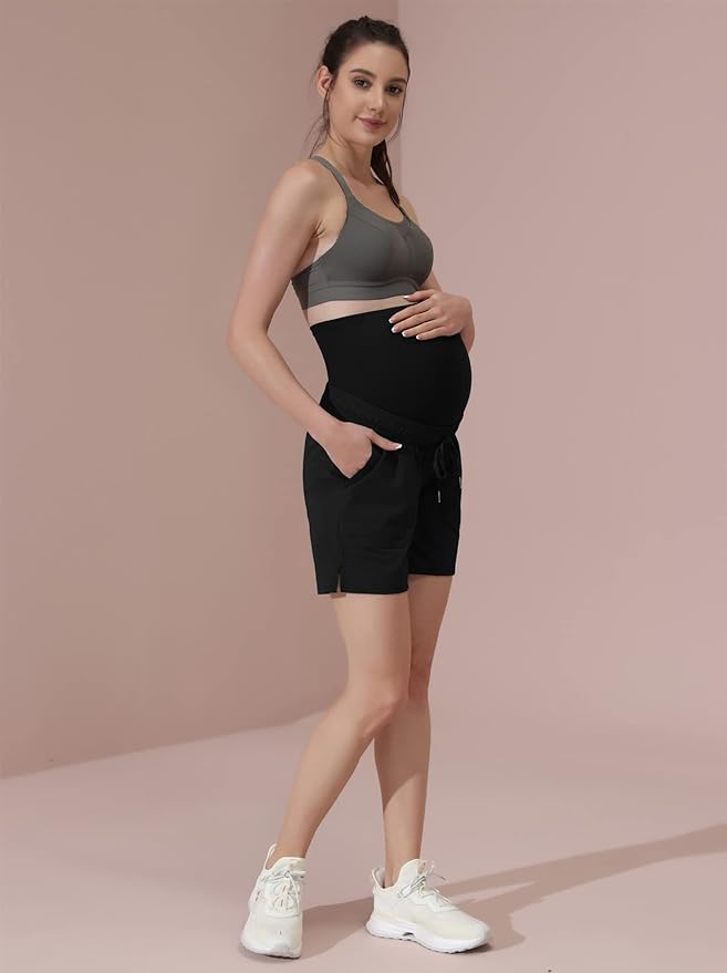Maacie Maternity Hiking Shorts Quick Dry Waterproof 5" Workout Sports Shorts Outdoor Casual