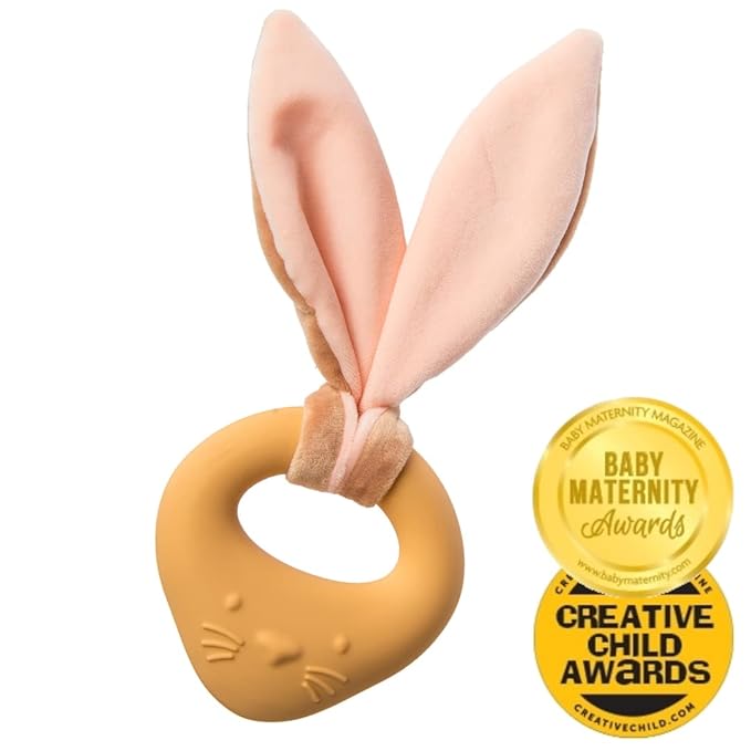 Mary Meyer Teething Toys Leika Silicone Baby Teether for Babies 0-12 Months, 9-Inches, Little Bunny